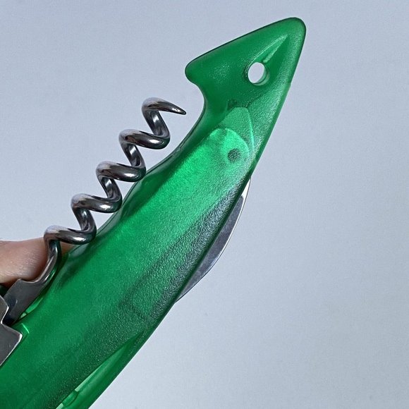 Consult Engineering Ad Green Plastic Stainless Bottle Opener Corkscrew Knife - Picture 11 of 13